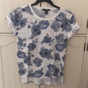 FOREVER 21 BLUE FLOWERED SHIRT
